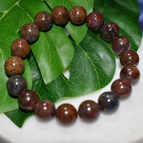 Earth, Natural, Crystals, Kismet Gem Houzz Jewelry - Pietersite Stretch Bead Bracelet
